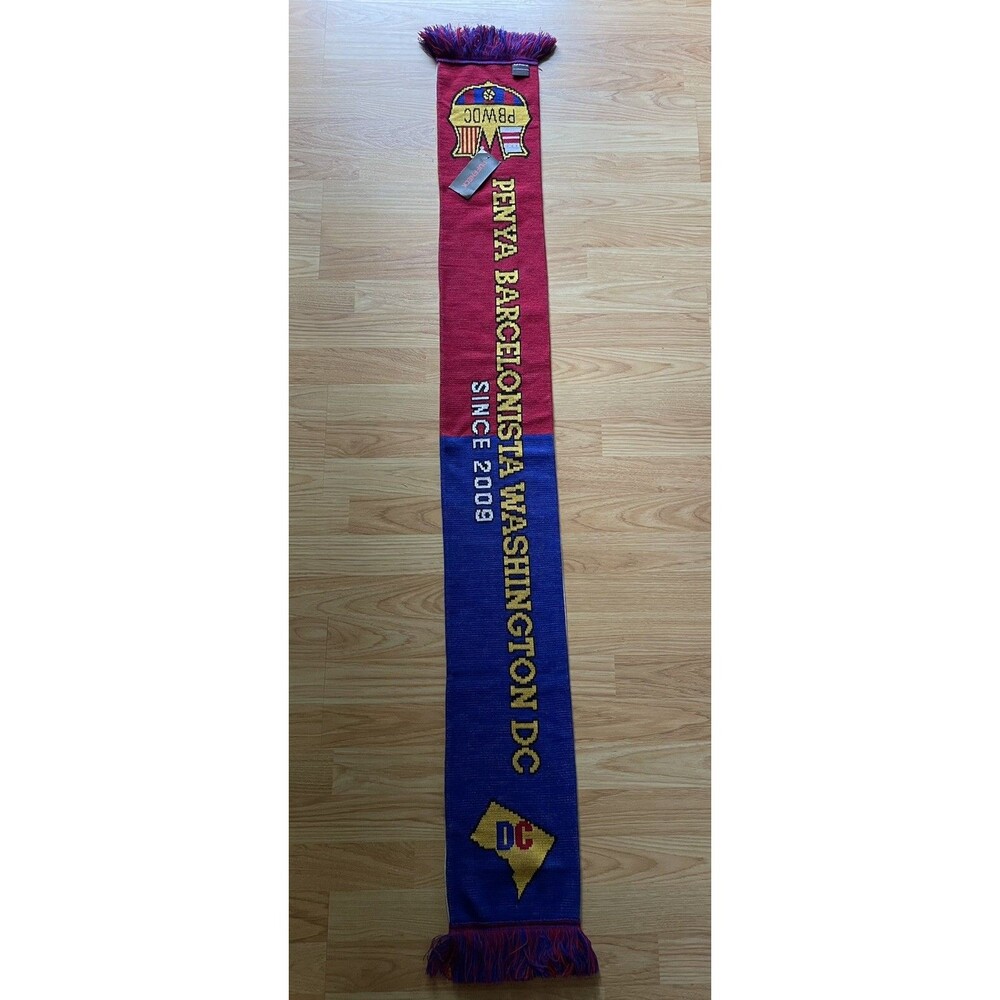 PENYA BARCELONISTA Washington DC  10th Anniversary FUTBOL Reversible Scarf NWT